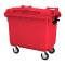 Пластиковый мусорный контейнер с крышкой, 660л, на колёсах, цвет: красный