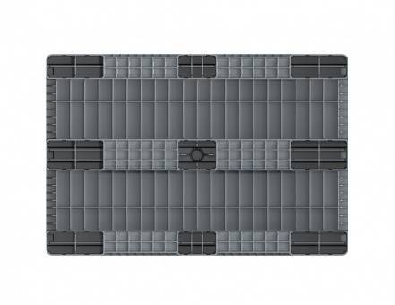 Паллет (поддон) пластиковый сплошной на 3-х полозьях, 1200x800x150 мм, серый [02.117F.91.PEF.S.]