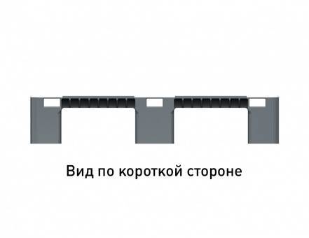 Паллет (поддон) пластиковый сплошной на 3-х полозьях, 1200x800x150 мм, серый [02.117F.91.PEF.S.]