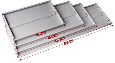 Полка для стеллажей окрашенная СТФ, 1200x500 мм, RAL 7035 [КГ028908]