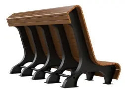 Скамейка стальная «Сафари» 2,5 м (3 опоры)