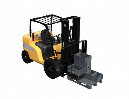 Паллет (поддон) пластиковый усиленный сплошной на 3-х полозьях, 1200x800x150 мм, серый [02.117.F.91.PEF.S.Т10X]