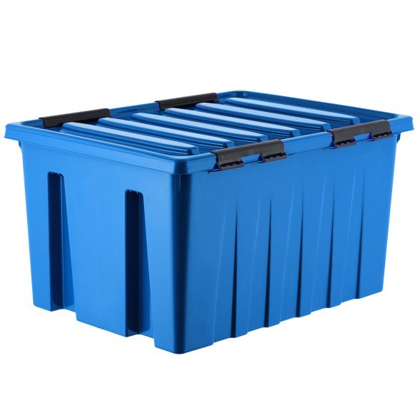 Контейнер с крышкой и клипсами Rox Box Original, 120 л, 740x565x410 мм, синий в Санкт-Петербурге