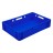Ящик пластиковый для мяса с ручками E1, 600х400х120 мм, сплошной, синий