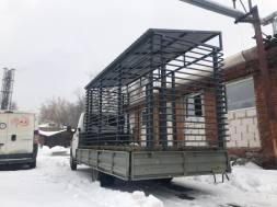 Контейнерная площадка трубчатая на 3 контейнера КП9, 6000x1700x2200 мм