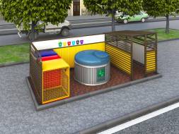 Контейнерная площадка КП17, 6000x2000x2200 мм