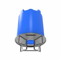 Емкость T 5000 л под плотность до 1,5 г/см3 синяя на основании для полного слива F