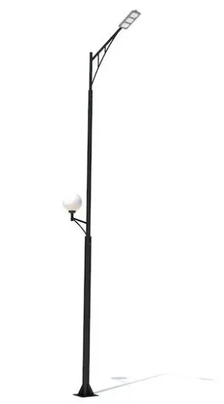 Стальной фонарный столб «Каскад плюс» со светильником