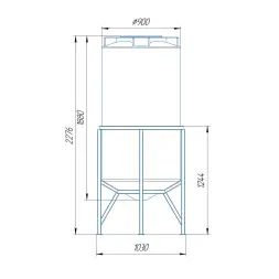 Бункер 1000 л SLIM в обрешетке