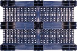 Паллет (поддон) пластиковый перфорированный на 3-х полозьях, 1200х800х150 мм, зеленый [TR 1208-2]