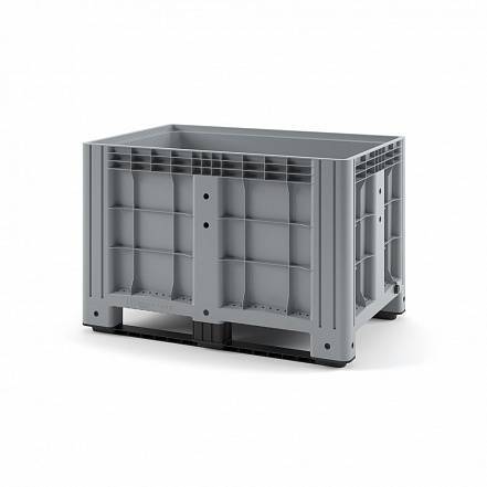 Крупногабаритный сплошной пластиковый контейнер на полозьях iBox, 1200х800x800 мм, серый [11.602F.92.PE.C9]