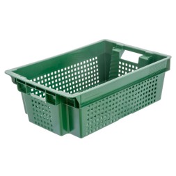 Ящик овощной пластиковый 102, 600x400x200 мм, PP, зелёный