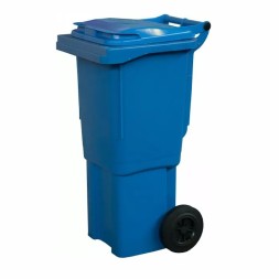 Мусорный контейнер для ТБО/ТКО, 60 л, на колёсах, с крышкой, пластик, евро, цвет: синий