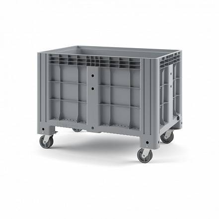 Крупногабаритный сплошной пластиковый контейнер на колёсах IBOX, 1200х800x800 мм, серый [11.602F.92.PE.C13]