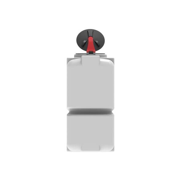 Емкость пластиковая для воды и дизельного топлива ST 2000 л с патрубками d100мм и откидной крышкой под плотность вещества до 1.0 г/см3, белый