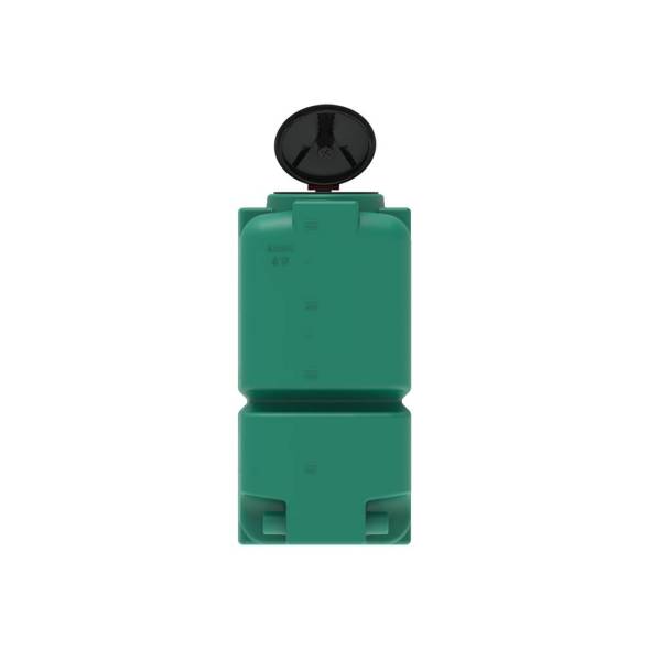 Емкость пластиковая для воды и дизельного топлива ST 2000 л с патрубками d100мм и откидной крышкой под плотность вещества до 1.0 г/см3, зеленый