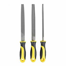 Набор напильников 3 предмета (двухкомпонентная рукоятка, насечка №2, 200 мм) BERGER