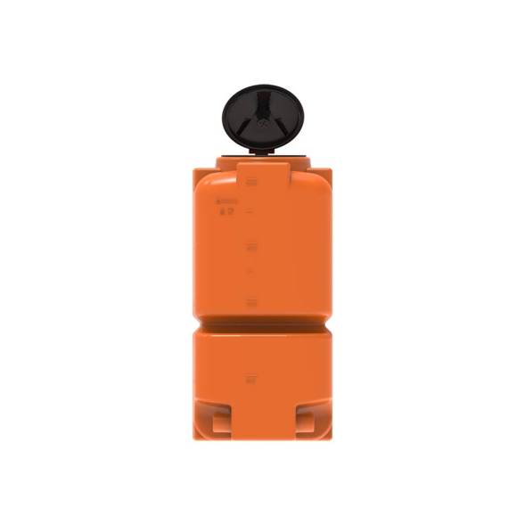 Емкость пластиковая для воды и дизельного топлива ST 2000 л с патрубками d100мм и откидной крышкой под плотность вещества до 1.0 г/см3, оранжевый