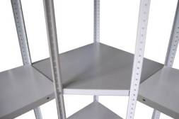 Полка угловая СТФ 700х700 для полок глубиной 500 мм, серебристый, RAL 7035 [КГ029111]