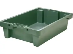 Ящик пластиковый перфорированный, 600х400х150 мм, 27 л, синий [217]