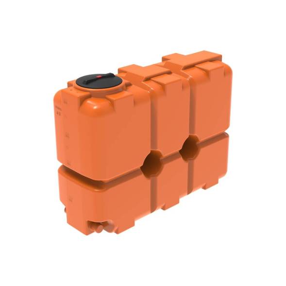 Емкость пластиковая для воды и дизельного топлива ST 2000 л с патрубками d100мм и резьбовой крышкой под плотность вещества до 1.0 г/см3, оранжевый