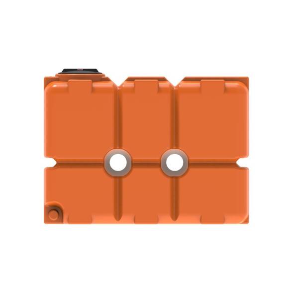 Емкость пластиковая для воды и дизельного топлива ST 2000 л с патрубками d100мм и резьбовой крышкой под плотность вещества до 1.0 г/см3, оранжевый