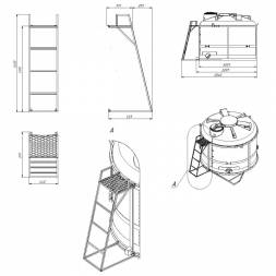 Лестница с трапом для обрешеток TRF