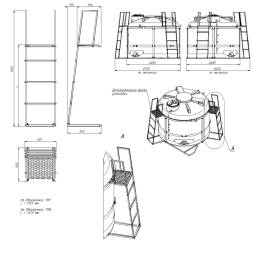 Лестница с трапом сборно-разборная для обрешеток TRF/TRN