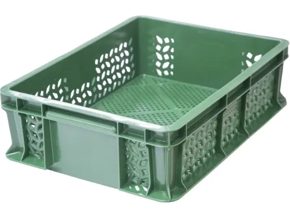 Ящик пластиковый перфорированный, 400×300×120 мм, 10.6 л, белый [701.01.02 м]