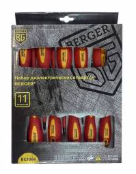 Набор отверток диэлектрических до 1000V 11 предметов BERGER