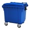 Пластиковый мусорный контейнер с крышкой, 1100л, на колёсах, цвет: синий