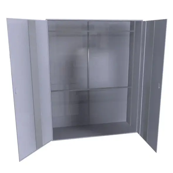 Шкаф для хранения бронежилетов с внутренней стойкой 1800x1400x600 мм Светло-серый