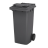 Мусорный контейнер для ТБО/ТКО, 120 л, на колёсах, с крышкой, пластик, евро, цвет: серый