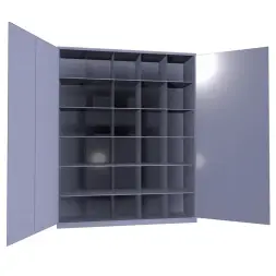 Шкаф для противогазов ХПГ-30-1270 с дверьми 1580x1270x380 мм Светло-серый