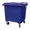 Мусорный контейнер для ТБО/ТКО, 1100 л, на колёсах, с крышкой, пластик, евро, цвет: синий