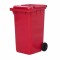 Пластиковый мусорный контейнер с крышкой, 240л, на колёсах, цвет: красный