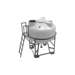 Емкость ЦКТ 3000 л с патрубком 110мм с фланцем под плотность до 1,2 г/см3 белая в обрешетке с лестницей