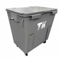 Контейнер для мусора (ТБО/ТКО), 0,8 м3, евро, для мусоровозов с задней загрузкой