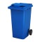 Мусорный контейнер для ТБО/ТКО, 240 л, на колёсах, с крышкой, пластик, евро, цвет: синий
