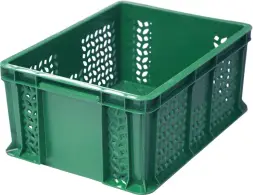 Ящик пластиковый перфорированный, 400×300×180 мм, 16.6 л, белый [702.01.02 м]