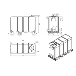 Емкость KR 4000л под плотность до 1.2 г/см3 для транспортировки белая в обрешетке New