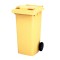 Мусорный контейнер для ТБО/ТКО, 120 л, на колёсах, с крышкой, пластик, евро, цвет: желтый