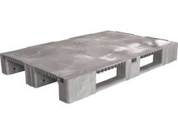 Паллет (поддон) пластиковый на 3-х полозьях, 1200x800x150 мм, серый [TR 1208-1 R]