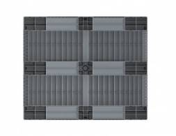 Паллет (поддон) пластиковый сплошной на 3-х полозьях, 1200х1000х150 мм, серый [02.114F.91.PEF]