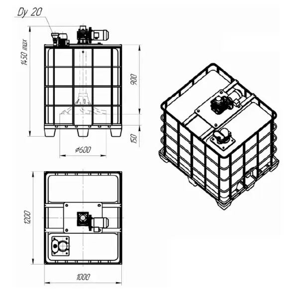 Установка для приготовления флокулянта для еврокуба